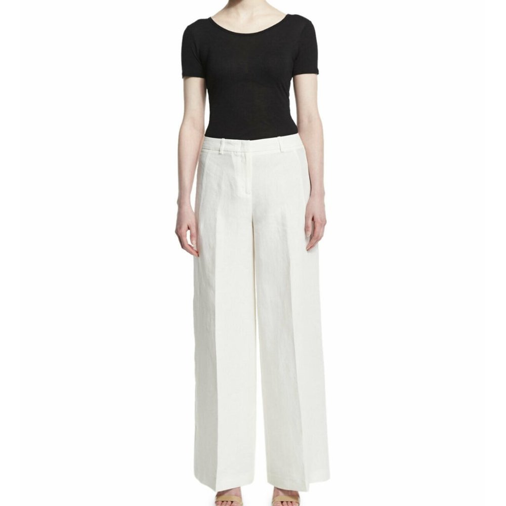 High-Waist Linen Wide-Leg Pants -Size 6